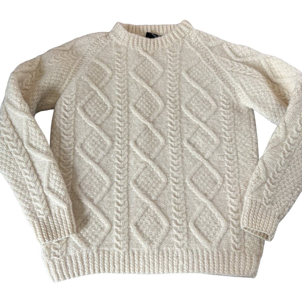 Gorgeous Vintage Parker Hand Knit Wexford Ireland Fisherman Sweater Size Small